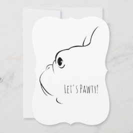 Lasst uns Pawty French Bulldog Einladungskarten ma