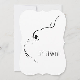 Lasst uns Pawty French Bulldog Einladungskarten ma
