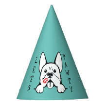 Lasst uns Pawty French Bulldog Paper Party Hats