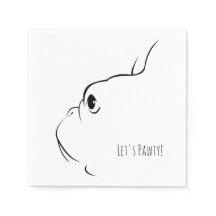 Lasst uns Pawty French Bulldog Silhouette Napkins