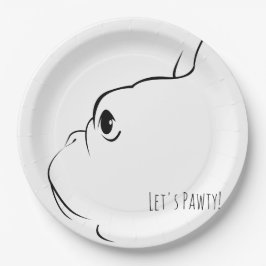 Lasst uns Pawty French Bulldog Silhouette Paper Te Pappteller