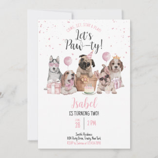 Lasst uns Pawty Girl zum Geburtstag beißen Einladung