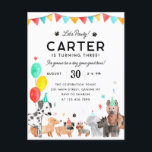 Lasst uns Pawty Party Animal Kids Welpe Hund Gebur Postkarte<br><div class="desc">Lasst uns Pawty Party Animal Kids Welpe Hund Geburtstag</div>
