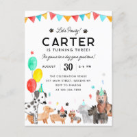 Lasst uns Pawty Party Animal Kids Welpe Hund Gebur