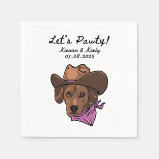 Lasst uns Pawty Personalisiert Hochzeit Napkins Ge Serviette