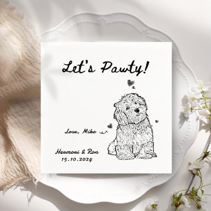 Lasst uns Pawty Personalisierte Begleiter einfache Serviette