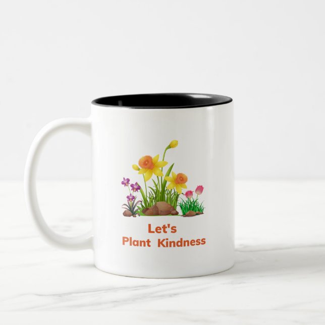 Lasst uns Pflanze Freundlichkeit Zweifarbige Tasse (Links)