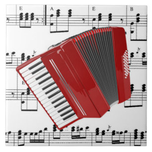 Lasst uns Polka, Akkordeon und Noten, Fliese