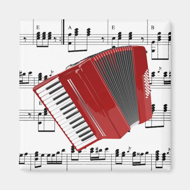 Lasst uns Polka, Akkordeon und Noten, Magnet (Vorne)