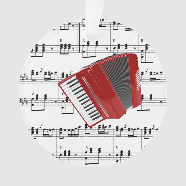 Lasst uns Polka...rote Akkordeon, Ornament (Vorderseite)