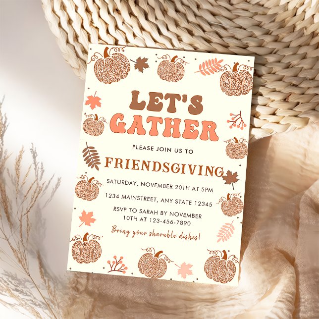 Lasst uns Pumpkin Friendsgiving sammeln Einladung (Von Creator hochgeladen)