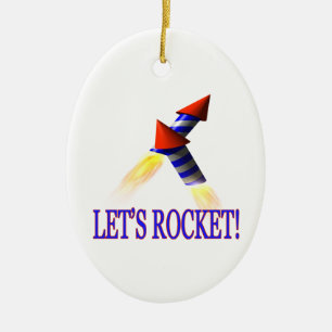 Lasst uns Rakete Keramik Ornament