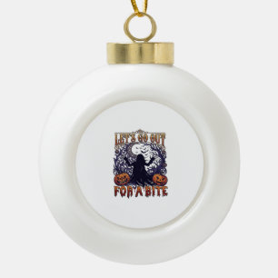 Lasst uns rausgehen und Geist Kürbisse Fledermäuse Keramik Kugel-Ornament