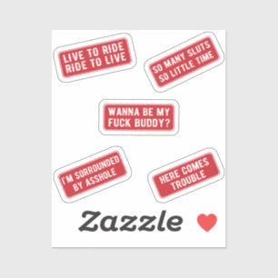 Lasst uns reiten (rot) aufkleber