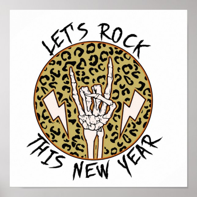 Lasst uns Rock 2023 | Neujahr 2023 | Frohes Neues  Poster (Vorne)