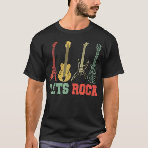 Lasst uns Rock Rock And Roll Gitarre Retro T-Shirt