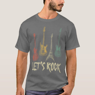 Lasst uns Rock Rock n Roll Gitarre Retro-Geschenk  T-Shirt