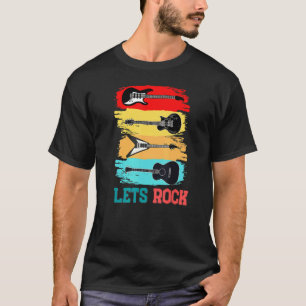 Lasst uns Rock Rock n Roll Gitarre Retro Vintage M T-Shirt