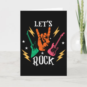 Lasst uns Rocken Papa Daddy Gitarre Gitarrist Rock Karte
