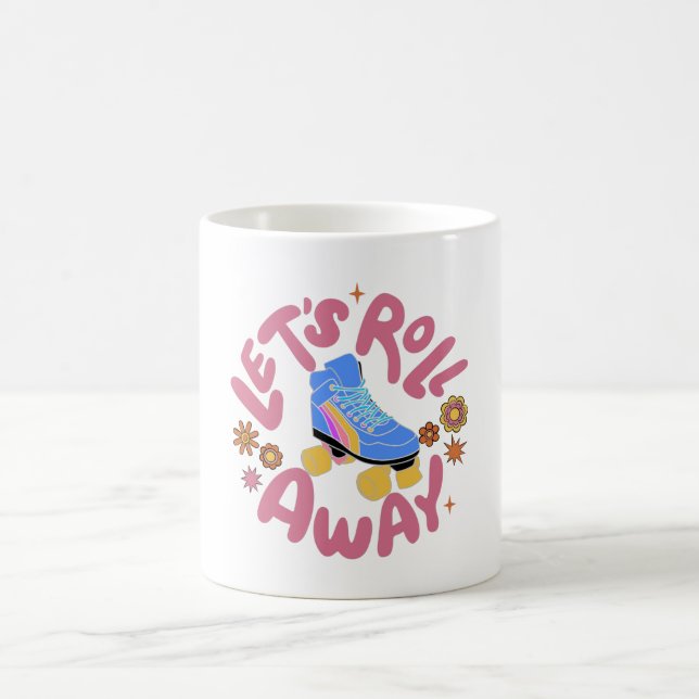Lasst uns Roller-Skate wegrollen Kaffeetasse (Mittel)