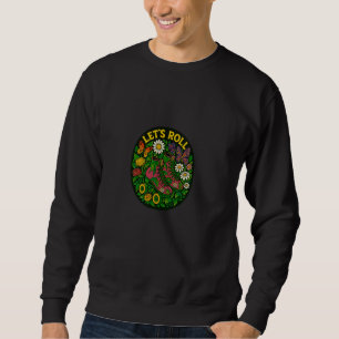 Lasst uns Rollschuhe Design Floral Rollschuhläufer Sweatshirt