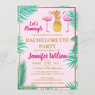 Lasst uns rosa Ananas Ananas Bachelorette Custom Einladung