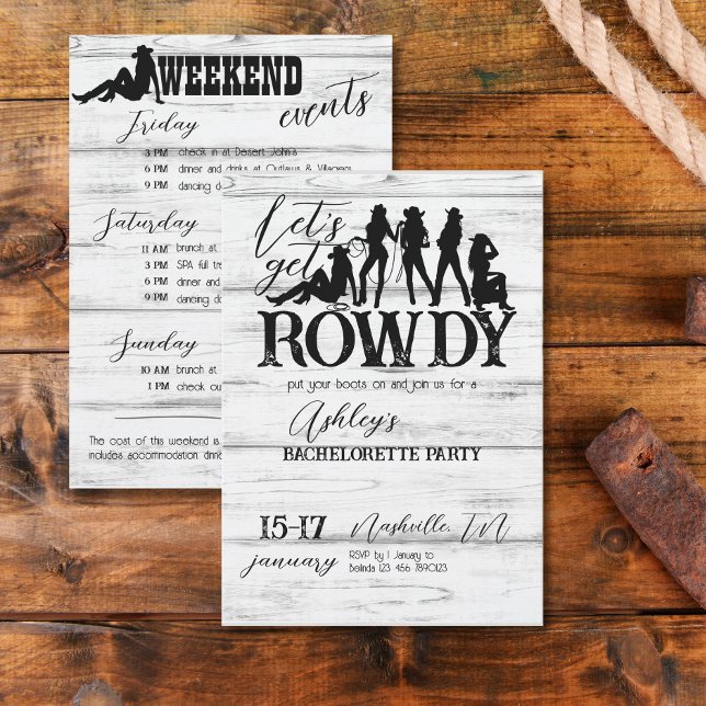 Lasst uns rowdy cowgirl Junggeselinnen-Abschied ho Einladung (Von Creator hochgeladen)
