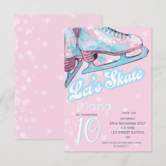 "Lasst uns Schlittschuh laufen" Eiskunstlauf-Gebur Einladung