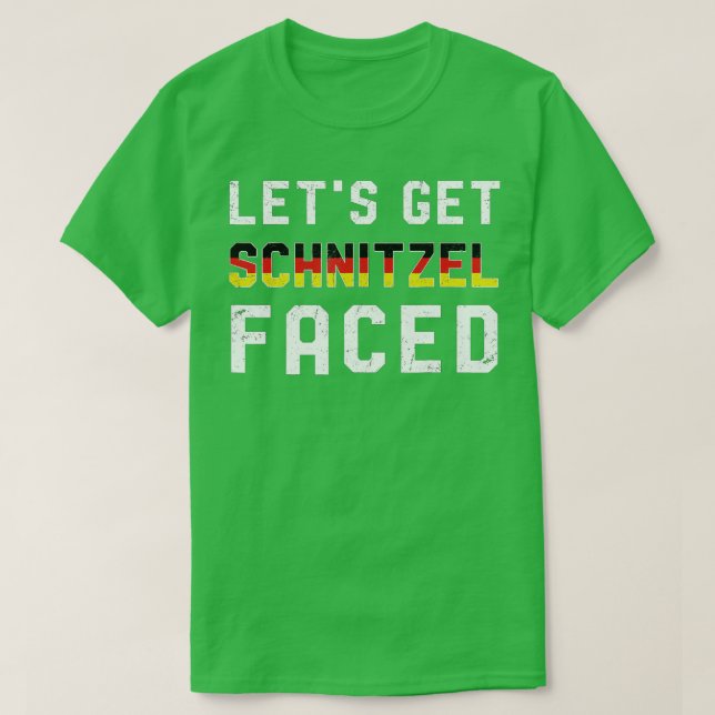 Lasst uns Schnitzel gegenüber Oktoberfest WitzDeut T-Shirt (Design vorne)