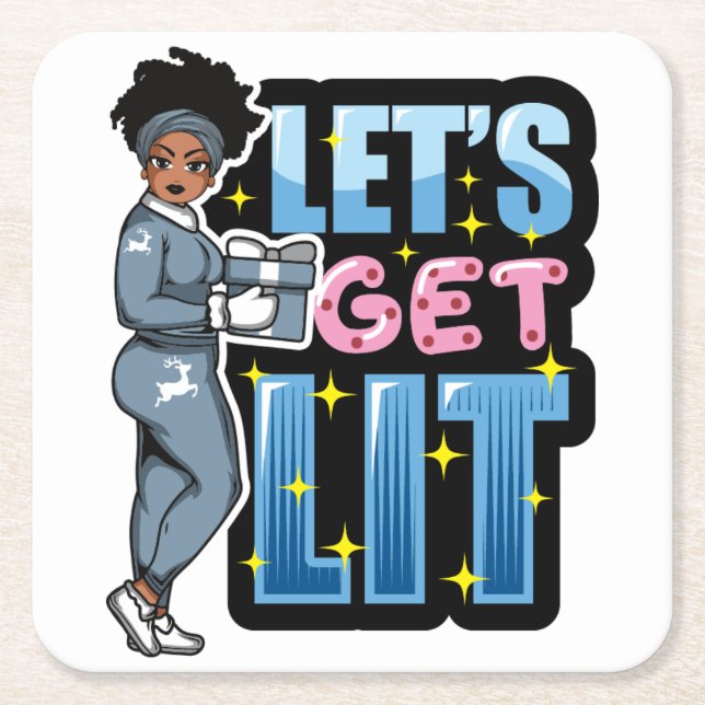 Lasst uns schwarze Frauen erleuchten Weihnachten t Rechteckiger Pappuntersetzer (Vorderseite)