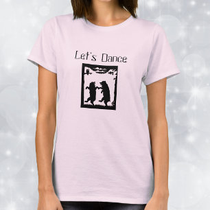 Lasst uns schwarze Silhouette tanzen T-Shirt