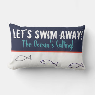 Lasst uns Schwimmen Der Ozean Ruft Fisch Kissen