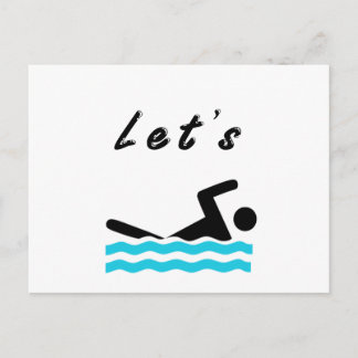 Lasst uns schwimmen gehen postkarte