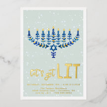 Lasst uns sehen | Hanukkah-Party Einladung
