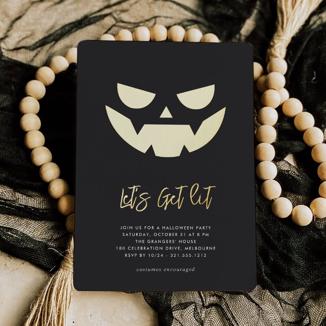 Lasst uns sehen | Jack O'Lantern Halloween-Party Folieneinladung (Von Creator hochgeladen)