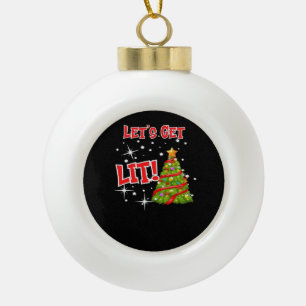 Lasst uns sehen, Spaß Idiom, Weihnachtslicht, Chri Keramik Kugel-Ornament