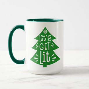 Lasst uns sehen, Weihnachten Baum Snowflake Funny Tasse