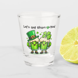 Lasst uns Shamrocked St Patrick's Day Leprechaun b Schnapsglas