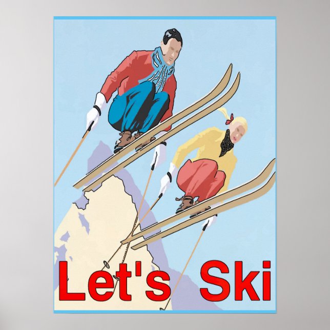 Lasst uns Ski fahren Poster (Vorne)
