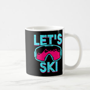 Lasst uns skifahren, Retro-Skibrille vintage 80er  Kaffeetasse
