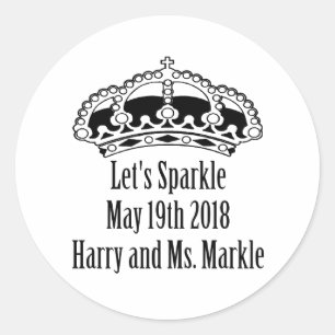 Lasst uns Sparkle Harry & Meghan, 19. Mai 2018 Runder Aufkleber