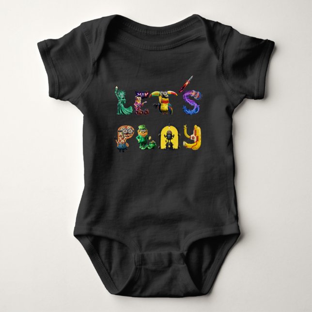 Lasst uns spielen baby strampler (Vorderseite)