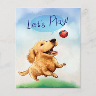 Lasst uns spielen | Golden Retriever Leinwand Flyer