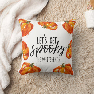 Lasst uns Spooky Halloween Pumpkin bekommen Kissen