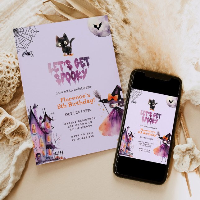 Lasst uns Spooky Little Hexe Geburtstag bekommen Einladung (Von Creator hochgeladen)