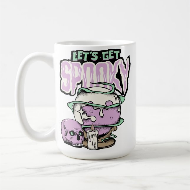 Lasst uns spöttisches Halloween-Party machen Kaffeetasse (Links)