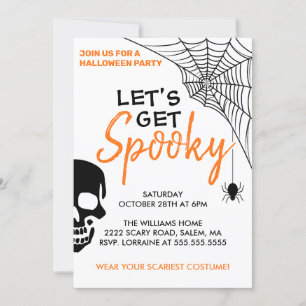 Lasst uns sprichwörtliches Halloween-Party weiß be Einladung