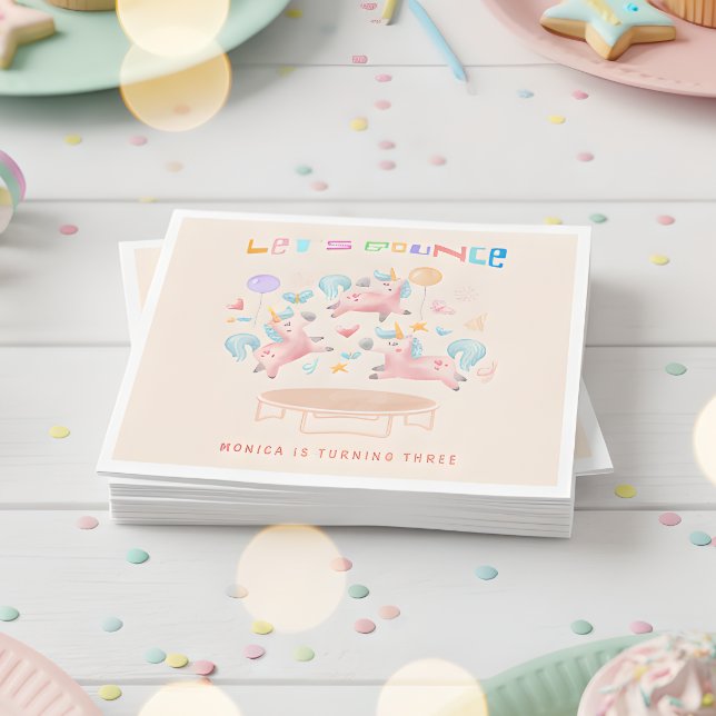 Lasst uns springende Einhörner-Kindergeburtstag sp Serviette (Von Creator hochgeladen)
