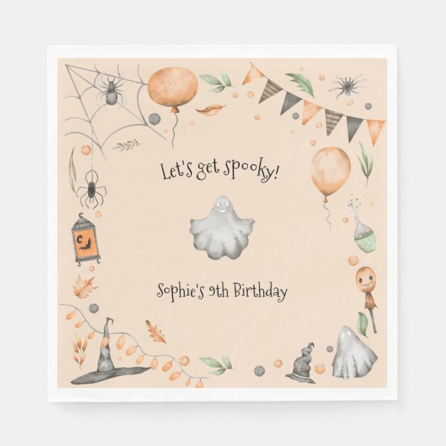 Lasst uns spucken! Spooktacular-Kindergeburtstag-P Serviette (Vorderseite)