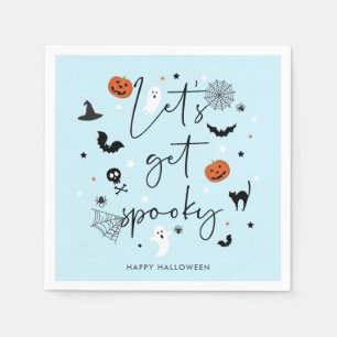 Lasst uns spukhaftes Halloween-Party blau bekommen Serviette
